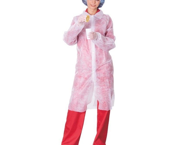 Халат одноразовый на липучках спанбонд 20 г/м2